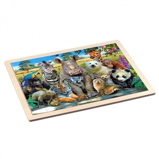 Philos Spiel, Holz-Rahmenpuzzle - Exotic Wildlife - Wildtiere