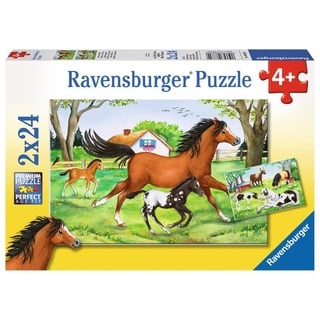 Ravensburger Puzzle 2 x 24 Teile Ravensburger Kinder Puzzle Welt der Pferde 08882, 24 Puzzleteile