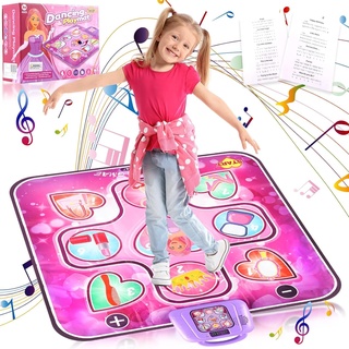 YUDOXN Tanzmatte Spielzeug,Musik-Tanz-Spielmatte mit LED-Leuchten,Tanzmatte Kinder mit 5 Spielmodi 3 Herausforderungsstufen,Musical Tanzmatte Geschenke für Mädchen 3 4 5 6 7 8 9+