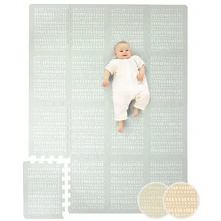 Hakuna Matte Spielmatte Spielmatte Puzzlematte für Babys 1,7x1,2m, 16 XL-Platten, Krabbelmatte grau