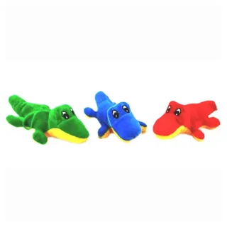 K-Toys Kuscheltier Krokodil ca 17cm, 3 farbig / witzig und Knuffig / Krokodile (3-St), als Mitgebsel, Mitbringsel, Kindergarten blau|grün|rot