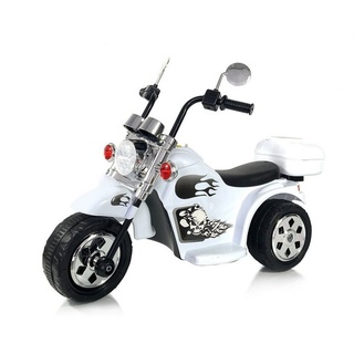 Chipolino Elektro-Kindermotorrad Kinder Elektromotorrad Chopper, Belastbarkeit 30 kg, Hupe Gepäckträger Pedal Scheinwerfer weiß
