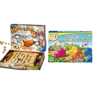 Ravensburger 22212 - Kakerlakak - Kinderspiel mit elektronischer Kakerlake für Groß und Klein & Kinderspiel 21420 - Tempo kleine Schnecke