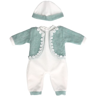 ZWOOS Puppenkleidung für New Born Baby Puppen 35-43 cm, niedlich Wolle Outfit mit Hut kompatibel mit Baby Born, Baby Annabell, Nenuco und Mehr (Grün)
