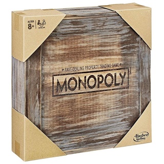 Hasbro Spiel Monopoly Holz Sonderedition, Brettspiel braun