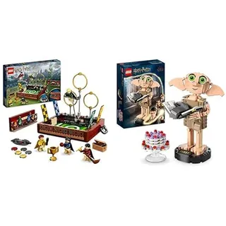 LEGO 76416 Harry Potter Quidditch Koffer, Spielzeug Set & 76421 Harry Potter Dobby der Hauself Set, bewegliche ikonische Figur