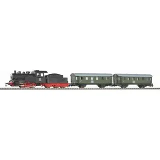 PIKO 57112 H0 Start-Set mit Bettung Personenzug Dampflok mit Tender, DB