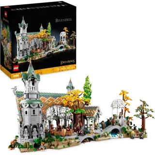 LEGO 10316 Icons DER HERR DER RINGE: BRUCHTAL, Großes Set für Erwachsene mit 15 Minifiguren, darunter Frodo, Sam und Bilbo Beutlin, baue und stel...