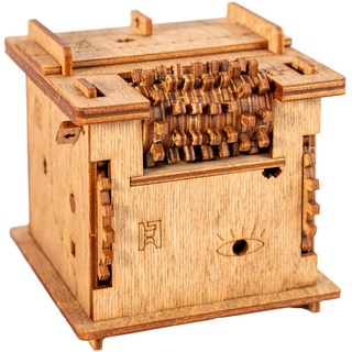 iDventure Cluebox - Schrödingers Katze - Escape Room Spiel - 3D Holzpuzzle - Geldgeschenk Puzzlebox - IQ Puzzle - Rätselbox und Geburtstagsgeschenk - Gadget für männer - Mechanische Geduldsspiele