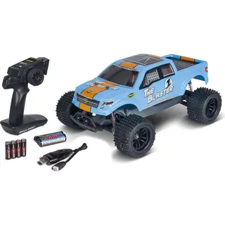 Carson 1:10 The Blaster FE 2.4G 100% RTR, Geschwindigkeit bis zu 35 km/h, ferngesteuertes Auto, 500404144 - Blau