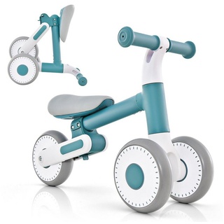 COSTWAY Laufrad Dreirad, klappbar & höhenverstellbar, für 12-36 Monate blau