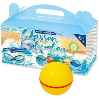 Lutz Mauder 5 wiederverwendbare Wasserballons, Wasserbomben aus Silikon, schnell befüllbar mit Magnetverschluss im Geschenkkarton, Kinder und Erwachsene, Outdoor, Garten, Pool