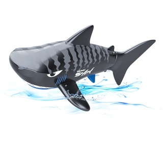 OBEST Ferngesteuertes Hai-Spielzeug, Hohe Simulation Elektro Tauchhai, 360°Drehbar Wasserdicht RC Stunt Hai Boot, 40MHZ Ferngesteuertes Hai Wasserspielzeug Rennboote für Schwimmbad, Badezimmer(Grau)