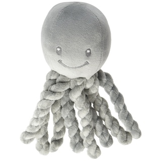 Nattou 877558 Kuscheltier Oktopus, Für Neugeborene und Frühchen, 23 cm, Lapidou, Grau