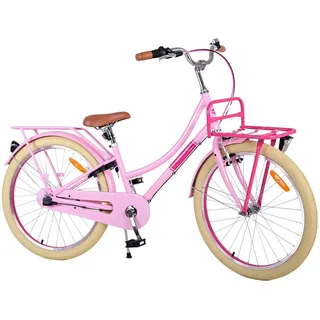 TPFSports Kinderfahrrad Volare Excellent 24 Zoll mit Rücktritt + Handbremse, 3 Gang, (Mädchen Fahrrad - Rutschfeste Sicherheitsgriffe), Kinder Fahrrad 24 Zoll mit Ständer Laufrad Mädchen Kinderrad rosa