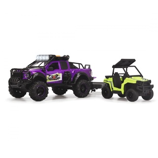 Dickie Toys - 3-in-1 Spielzeugauto Country Trail Set - Ford Raptor Geländewagen mit UTV & Motorrad inkl. Figur, für Kinder ab 3 Jahren