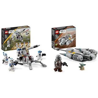 LEGO Star Wars 501st Clone Troopers Battle Pack Set mit Fahrzeugen und 4 Figuren & Star Wars N-1 Starfighter des Mandalorianers – Microfighter Mikro-Bauspielzeug
