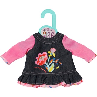 Zapf Creation® Puppenkleidung Dolly Moda, Jeans Kleid Blumen 36 cm bunt