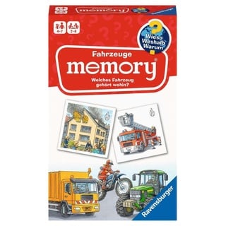 Ravensburger 20647 - Fahrzeuge memory® Wieso? Weshalb? Warum? der Spieleklassiker für 2-6 Spieler, Kinderspiel für alle Fahrzeug-Fans ab 4 bis 7 Jahren