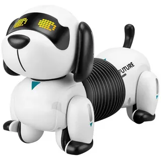 yozhiqu RC-Roboter Ferngesteuerter Roboterhund Dackel, intelligenter programmierbarer, Intelligent programmiert,interaktives Geschenk für Kinder ab 3 Jahren. schwarz