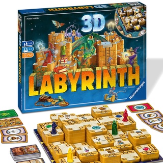 Ravensburger 26113 - 3D Labyrinth - Familienklassiker, Spiel für Erwachsene und Kinder ab 7 Jahren - Gesellschaftspiel geeignet für 2-4 Spieler - Schätze suchen