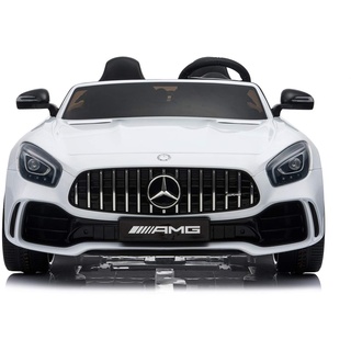 Kinderfahrzeug - Elektro Auto "Mercedes GT R Doppelsitzer" - lizenziert - 12V10AH, 2 Motoren- 2,4Ghz Fernsteuerung, MP3, Ledersitz+EVA-Weiss