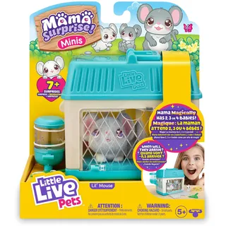 Little Live Pets - Mama Surprise Minis Maus, Plüschmaus mit Geräuschen und Bewegungen, die Babys, interaktives Haustier, Spielzeug für Jungen und Mädchen ab 5 Jahren