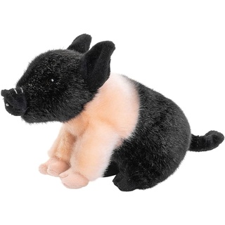 Uni-Toys - Angler Sattelschwein Ferkel rosa-schwarz - 20 cm (Länge) - Plüsch-Schweinchen, Schwein - Plüschtier, Kuscheltier