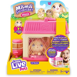 Little Live Pets - Mama Surprise Minis Bunny, Plüschhase mit Geräuschen und Bewegungen, die Babys haben, interaktives Haustier, Spielzeug für Jungen und Mädchen + 5 Jahre alt
