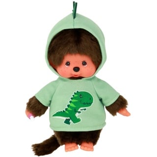 BANDAI - Monchhichi - Plüschtier Monchhichi Dinosaurier - Ikonisches Affenkuscheltier der 80er Jahre, Superweiches Kuscheltier 20 cm für Kinder - Spielzeug für Kinder ab 2 Jahren - SE242177