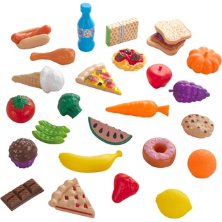 KidKraft 30-teiliges Spielzeug-Lebensmittel Spielset für Kinderküche, Spielküche Zubehör, Spielzeug für Kinder ab 3 Jahre, 63509