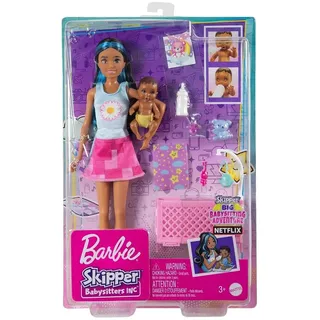 Mattel HJY34 - Barbie - Skipper Babysitters Inc - Babysitterpuppe mit Zubehör, Spielset