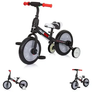 Chipolino Laufrad Dreirad, Laufrad 2 in 1 Max Bike 10 Zoll (25,40 cm) Zoll, 10 Zoll Räder, Pedale, Stützräder grau