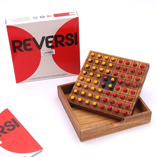 ROMBOL Reversi - Interessantes Strategiespiel für 2 Personen aus edlem Holz, Farbe:rot/gelb