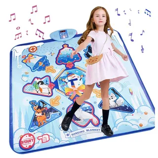 Rosaking Tanzmatte Kinder Spielzeug Geschenke für Mädchen Jungen Tanzmatte (Tanzmatte mit LED-Leuchten, einstellbare Lautstärke, eingebaute Musik (3-12 Jahre) blau