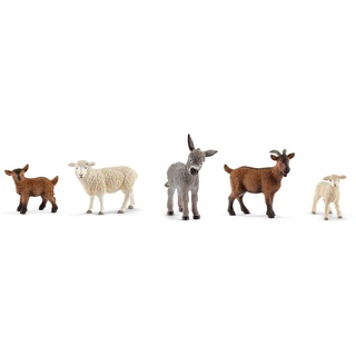 schleich "wollige Tier-Gemeinschaft" bestehend aus Esel Fohlen, Schaf, Ziege, Lamm, Zicklein