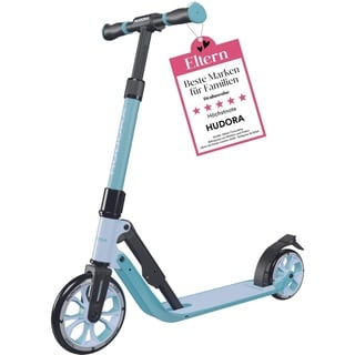 HUDORA BigWheel® 180 Advanced Junior - Hochwertiger & sicherer Kinder Roller ab 3 Jahre - Zusammenklappbarer City Roller mit Reflektoren - Höhenjustierbarer Scooter für Jungen & Mädchen bis 60 kg