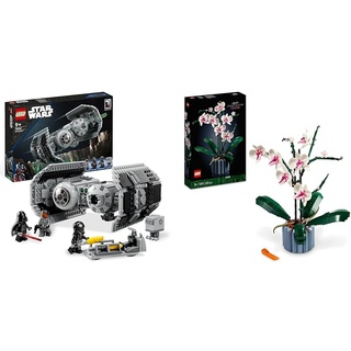 LEGO Star Wars TIE Bomber Modellbausatz mit Darth Vader Minifigur & Icons Orchidee, Künstliche Pflanzen Set mit Blumen