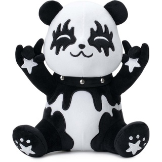 Corimori Kuscheltier Kuscheltier 25cm, Tin der Metal-Panda Plüschtier (Geschenk), Kuscheltier Merchandise, Fanrtikel Fans von Band Kiss, schwarz weiß schwarz