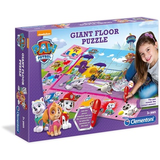 Clementoni Paw Patrol Quiz-Bodenpuzzle 70x100 cm-Kinderpuzzle mit 24 Maxi-Puzzleteilen-Lernspielzeug mit elektronischem Stift-Lernspiel für Kinder ab 3 Jahren, 61825, Mehrfarbig