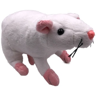 Onwomania Plüschtier Kuscheltier Stoff Tier Ratte Maus weiß Nagetier 31 cm