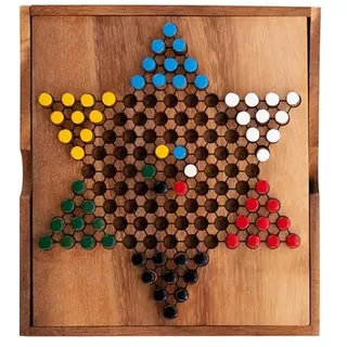 Engelhart – 350300- Chinesische Dame in Holzbox – Brettspiel für 2-6 Spieler – ab 7 Jahre – Umweltfreundliches Spiel – 13 x 14,3 x 3 cm