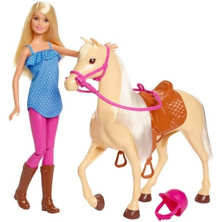 Barbie Anziehpuppe Pferd mit Puppe, Spielset bunt