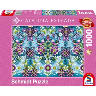 Schmidt Spiele Puzzle 59587 Catalina Estrada, Blauer Sperling, 1000 Teile