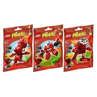 LEGO Mixels Red Infernite 3 Pack - Flain 41500, Vulk 41501, and Zorch 41502 by LEGO