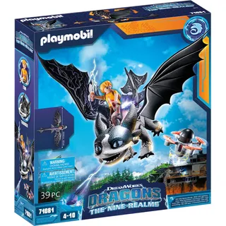 Konstruktions-Spielset PLAYMOBIL "Dragons: The Nine Realms - Thunder & Tom (71081)" Spielbausteine bunt Kinder Ab 3-5 Jahren Made in Germany