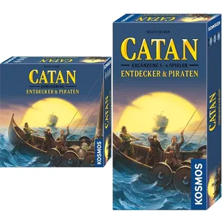 KOSMOS Bundle aus Catan - Entdecker & Piraten Erweiterung + Ergänzung für 5-6 Personen, Brettspiel für 3-6 Personen ab 12 Jahre, Familienspiel, nur spielbar mit Basisspiel, Siedler von Catan