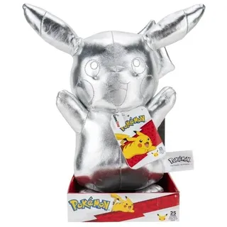 Pokémon Plüsch Pikachu 25 Jahre silber 30cm