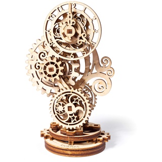 Ugears Steampunk Clock 3D Wooden Puzzle - Mechanische Holzuhr - Modellbausätze für Erwachsene zu Weihnachten und Silvester - Wunderschöne Heimdekoration