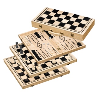 Philos 2519 Schach-Backgammon-Dame-Set, Feld 50 mm